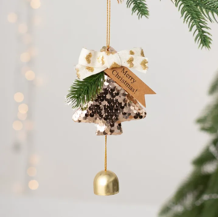 2026款圣诞树铃铛挂件吊铃圣诞节装饰门铃挂饰圣诞车挂风铃礼物