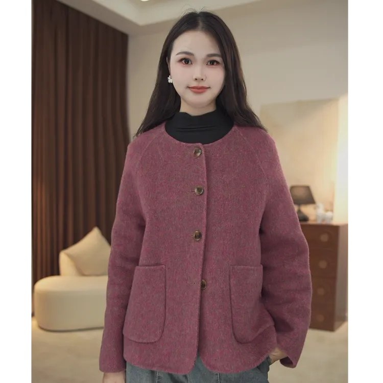 2025新款高端短款双面呢羊毛大衣时尚休闲百搭气质小香风女士外套