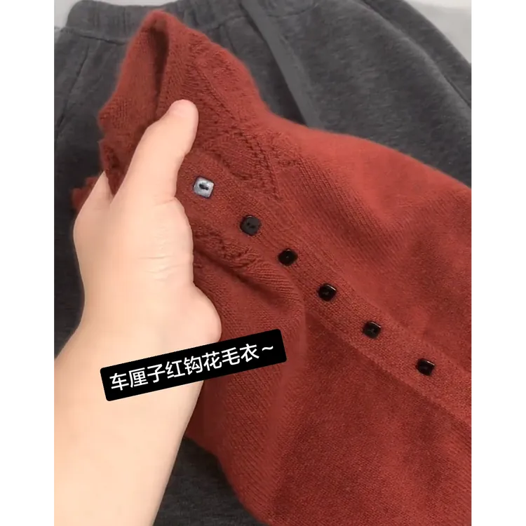 秋冬女装2025年今年流行新款设计感显白半高领钩花针织开衫上衣