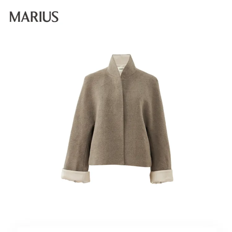 MARIUS"清欢"玉兰珠绣天鹅领短款新中式外套