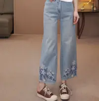 NIUNIU · Niu-504  早春时尚阔腿修身直筒牛仔裤