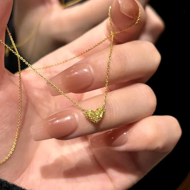 柯柒 钛钢项链 碎冰冰爱心项链女轻奢小众高级设计感百搭锁骨链