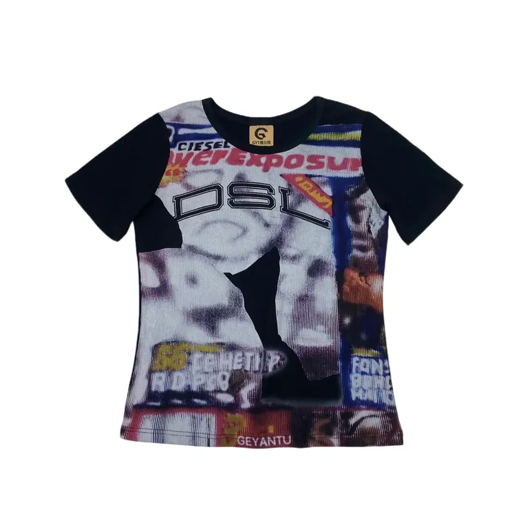 【GEYANTU】707T恤运动针织时尚休闲夏季印花潮流经典复古T恤衫宽松