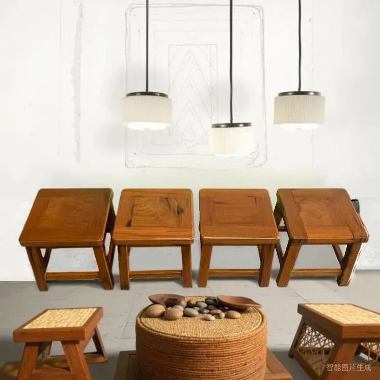 实木板凳老船木坤甸木方凳子阳台客厅沙发茶几板凳家用换鞋凳浴室