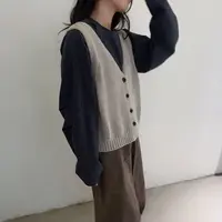【商场品质】法式复古松弛感 V领老钱风百搭针织马甲 HD 069