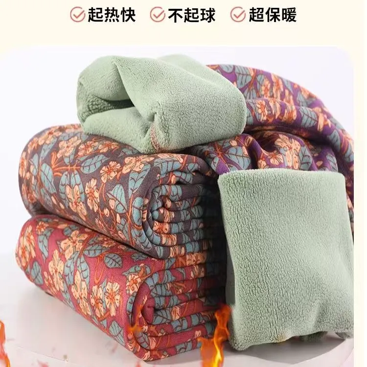 【加绒加厚护腰】高腰女士加绒加厚保暖裤中老年碎花保暖外穿打底裤