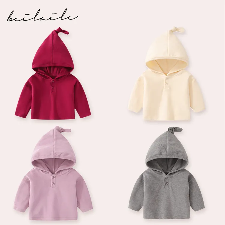 婴儿上衣秋冬儿童春秋装男宝宝巫师帽童T恤帽衫韩版可爱萌外套ZJ