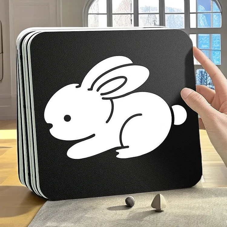 黑白卡片早教0到6个月新生思维专注力闪卡玩具追视觉阅读训练哑光