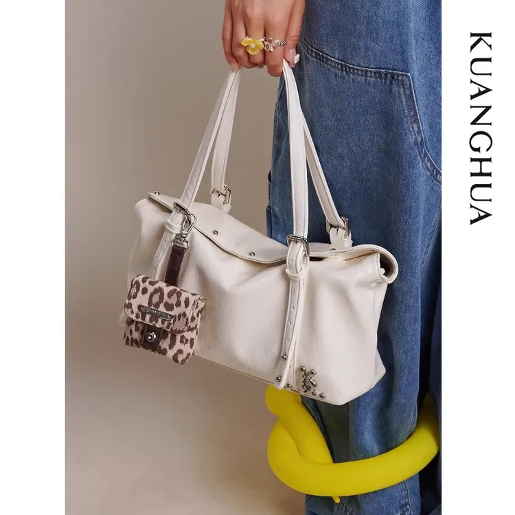 KUANGHUA哐花2025托特包通勤设计感白色腋下包手提单肩斜挎包女