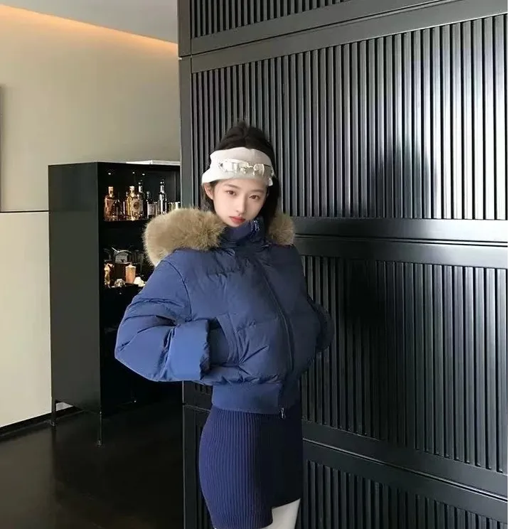大毛领连帽可拆卸！复古风加厚棉服收腰显瘦加厚保暖短款棉服外套