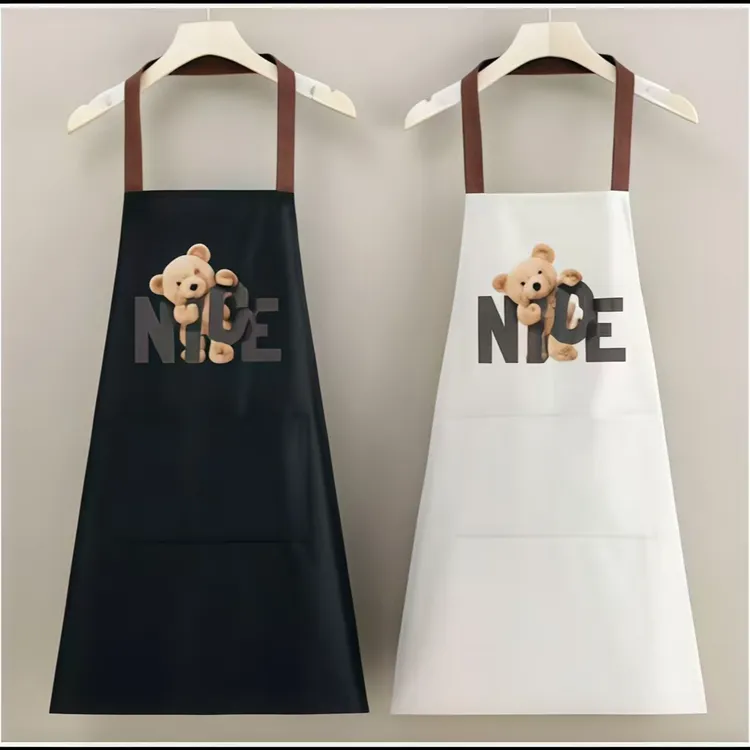 海擎挂脖小熊家用厨房围裙耐磨耐脏萌趣设计