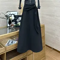 【焦糖柔结】韩系复古辣妹纯色高腰显瘦百搭半裙-25823