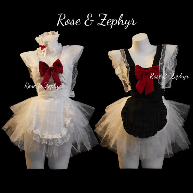 傲娇双子座  黑白甜美蕾丝纯欲风甜妹cos服拍照出片千金风睡裙商品图