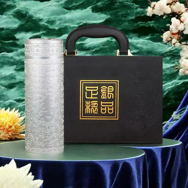 百福银杯商务创意防烫过滤茶水杯茶漏高端高档银离子真空保温杯