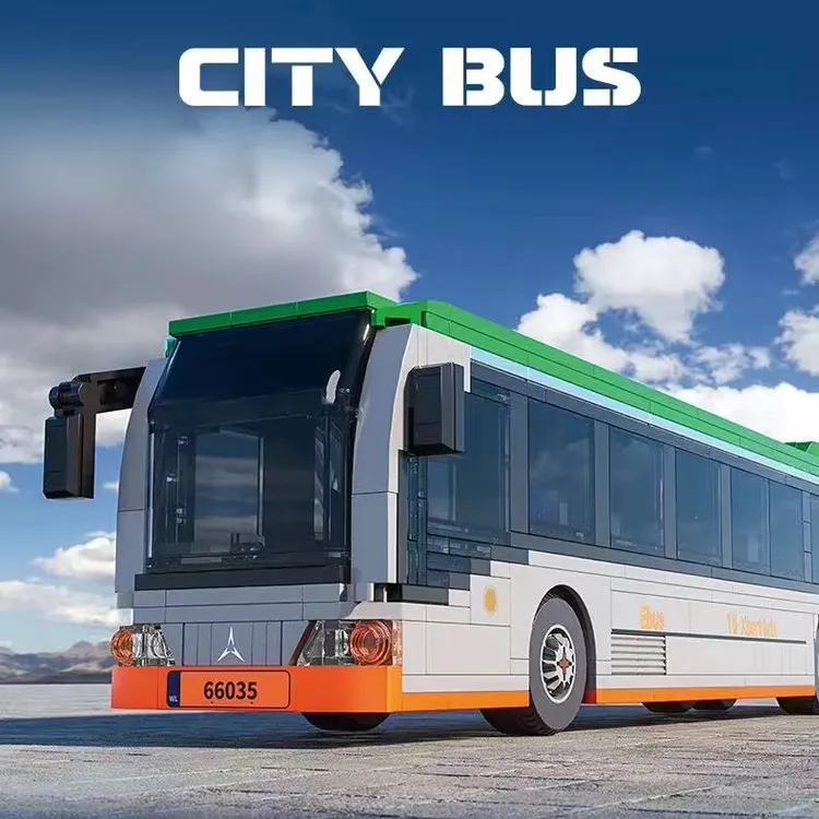 砖悦城市豪华双层旅游巴士加长巴士积木汽车模型拼装益智玩具礼物