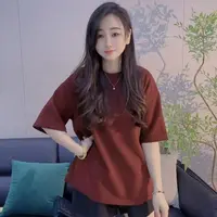 丹丹精选--8929新款圆领纯色秋款百搭简约短袖T恤
