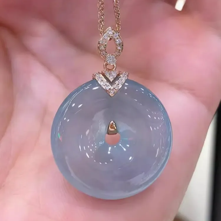 镀18K平安扣吊坠扣头金色万能扣子平安专用扣夹扣吊坠DIY配件扣饰