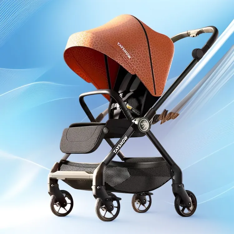 轻便透气高景观婴儿推车铝合金框架PU轮宝宝手推四轮大童车宠物用
