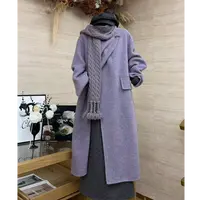 【紫薯绵绵】高级感显瘦百搭大衣-612-DY（今天拍配围巾）