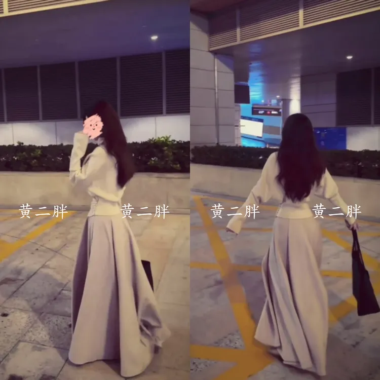 法式气质蝙蝠长袖针织衫女秋冬新款收腰显瘦内搭毛衣+半身裙套装