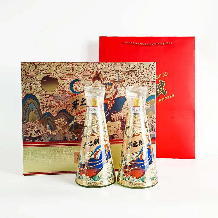 茅之赋酿造双支特色瓶礼盒香型白酒53%Vol500ml*2