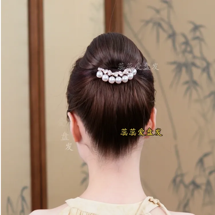 【蕊蕊专属】韩式气质贝珠镶水钻四齿插梳高端发饰