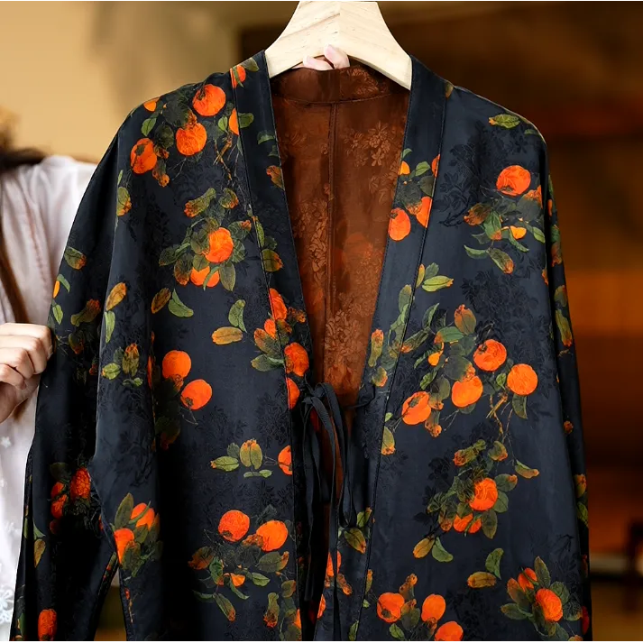 柿柿如意《非遗美学》T1681新中式复古提花气质秋款时尚上衣