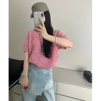【情感家】短袖圆领秋新款宽松韩版设计感针织衫毛衣女