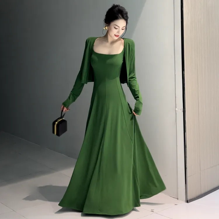 气质优雅吊带连衣裙女时尚套装2025春季新款高级感开衫两件套