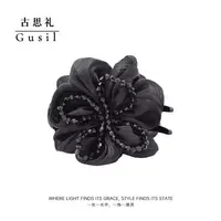 古思礼【四瓣花】韩系时尚黑色花朵显气质盘发丸子夹