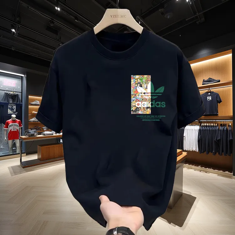 一折专区 | 奥莱夏季情侣短袖圆领运动印花T恤男装休闲半袖上衣