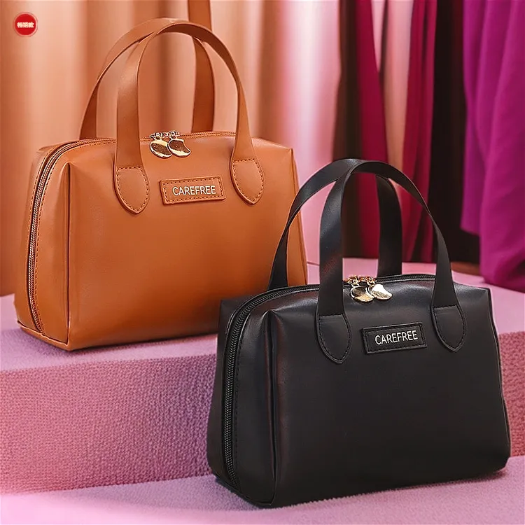 美拉德小众化妆包女手提分区收纳大容量便携式高级感护肤品收纳包