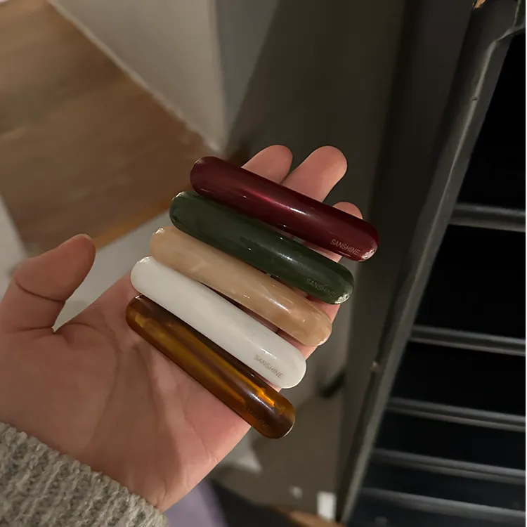 韩版质感优雅弧形醋酸弹簧夹简约半扎一字马尾夹法式百搭气质夹