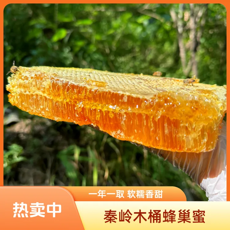 【秦岭野生蜂巢蜜】正宗农家天然新鲜深山木桶蜂巢蜜中蜂采集五倍子