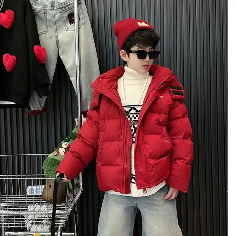 男童冬季棉服2026新款本命年加厚红色棉衣大儿童棉袄秋冬外套