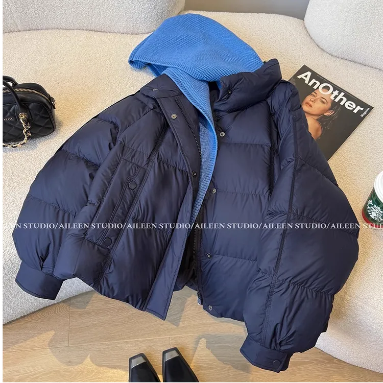 连帽羽绒服女装短款2025冬季新款加厚保暖面包服巨好看设计感外套