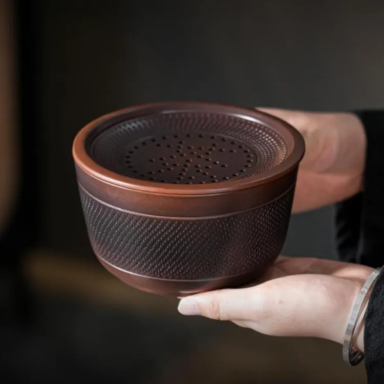 云南紫陶茶渣缸自带过滤简约配件水盂壶承干泡台蓄水盘大号养壶台