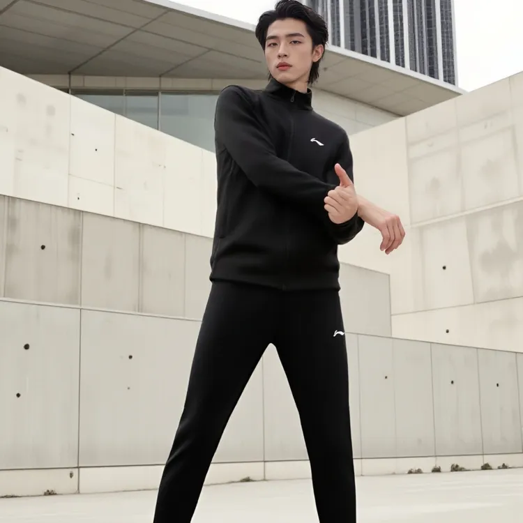 【加绒套装】李宁运动套装男女款加绒保暖舒适运动装(开衫+卫裤)123