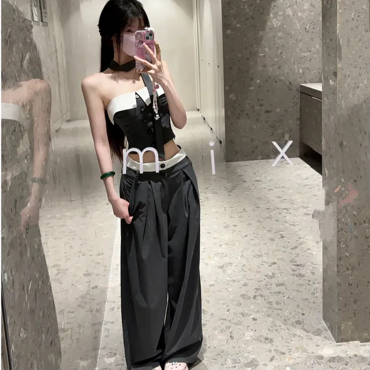 2025夏季新款时尚套装气质显瘦洋气休闲百搭性感辣妹外出两件套女