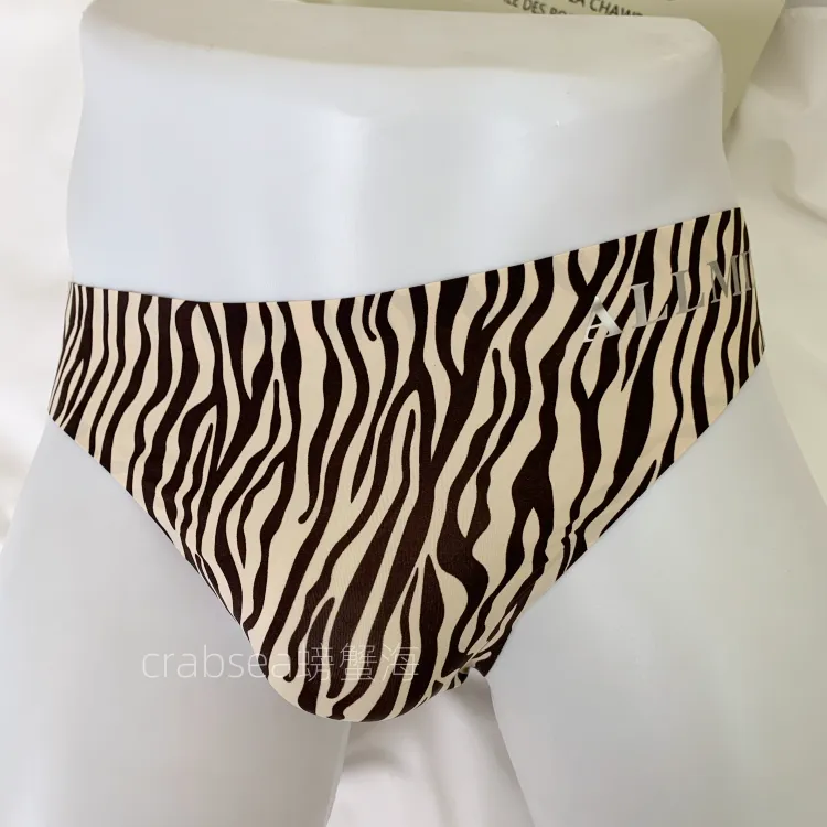 一片式！性感猛男欧美运动风冰丝面膜低腰小三角 无痕豹纹男士内裤