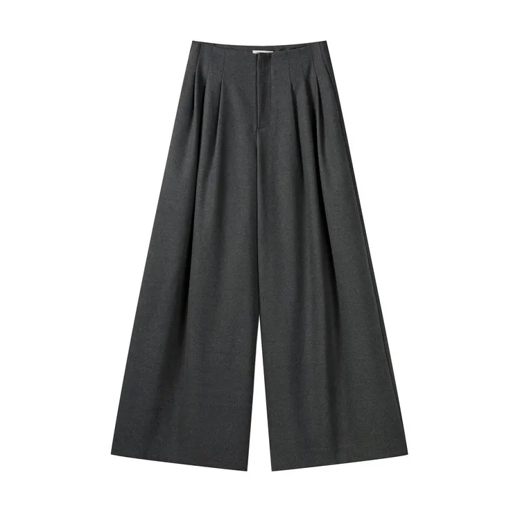 羊城故事-时尚百搭宽松休闲裤女秋冬高腰显瘦直筒阔腿裤Y51054825