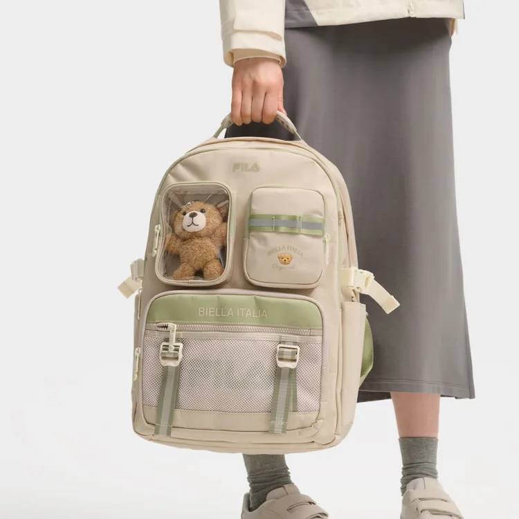 Fila/斐乐女款背包【质感结实分仓护脊】高颜值复古书包F13W539165F