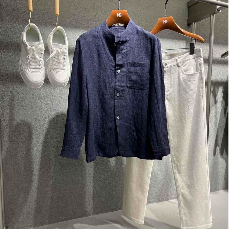 DIKALO FERRE/迪卡里奥 费雷DFD52cc005早春新款男士立领长袖衬衫