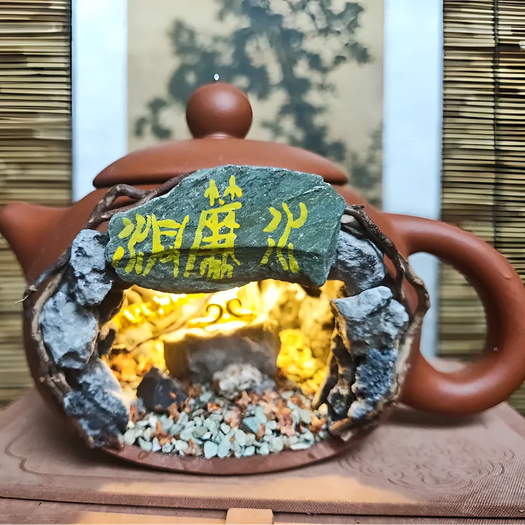 紫砂壶可充电景观创意手工网红茶室摆件家居客厅装饰日常送礼礼物