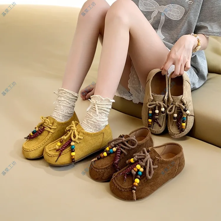 日常通勤勃肯鞋女2025年秋季新款百搭软底休闲袋鼠鞋平底乐福女鞋