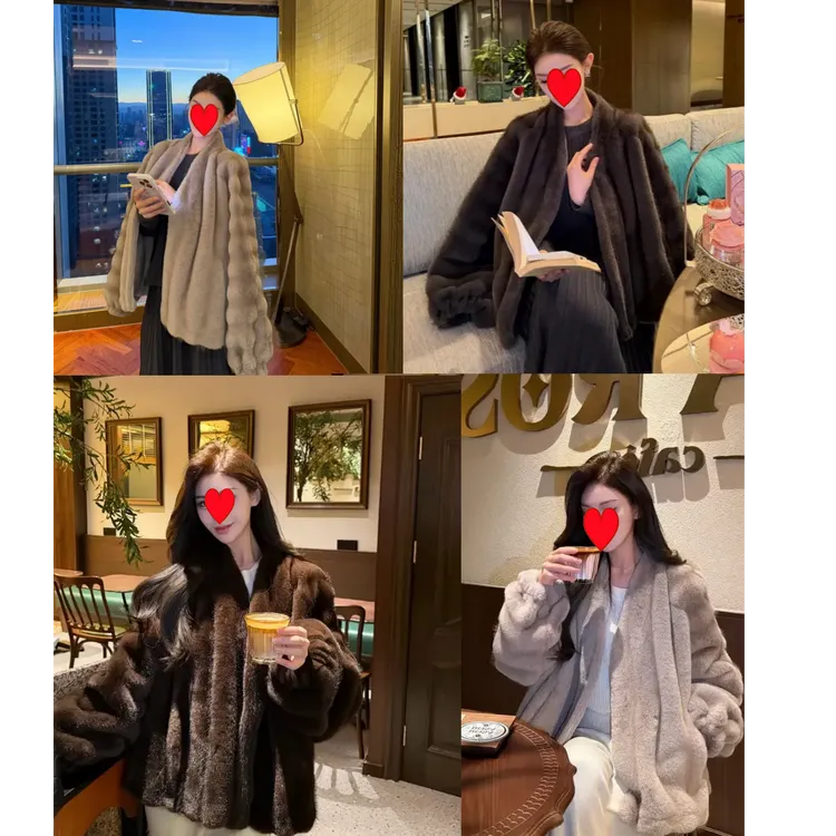 【比弗利山庄】定制du家双色环保水貂皮草外套