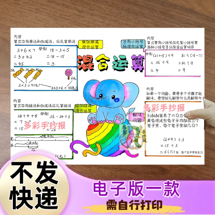 【1464】北师大版三年级上册数学第一单元混合运算思维导图电子稿
