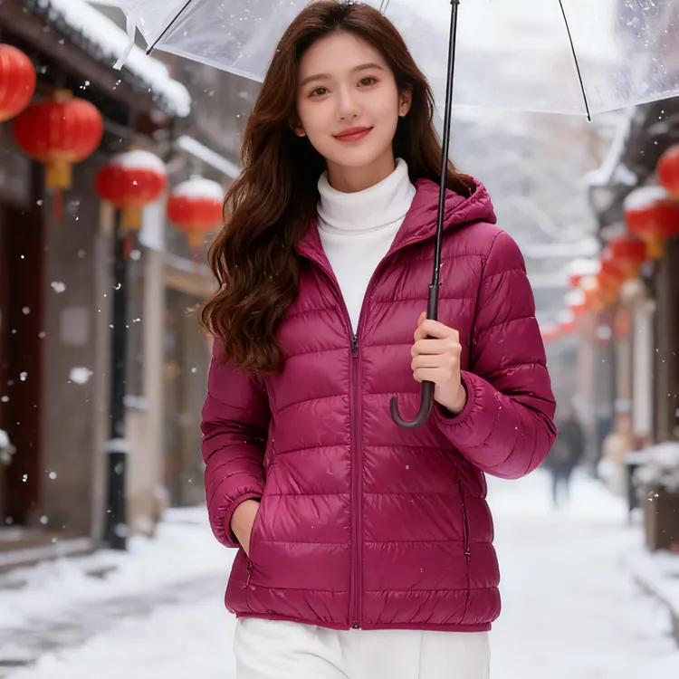 大码轻薄棉衣女冬短款棉服妈妈冬装韩版宽松加大棉袄外套新款连帽