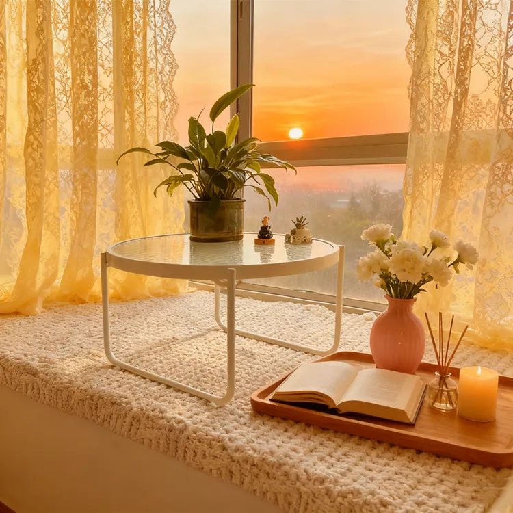 简约奶油风飘窗小茶几卧室阳台飘窗小桌子榻榻米矮桌飘窗桌小桌子