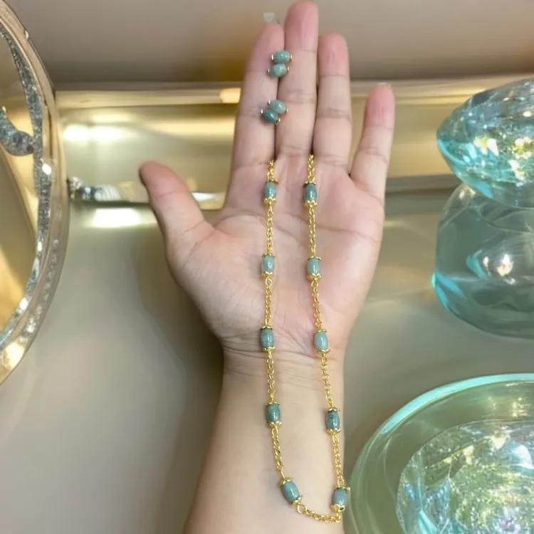 铜合金莫桑石吊坠 藏式风格新款项链和耳环